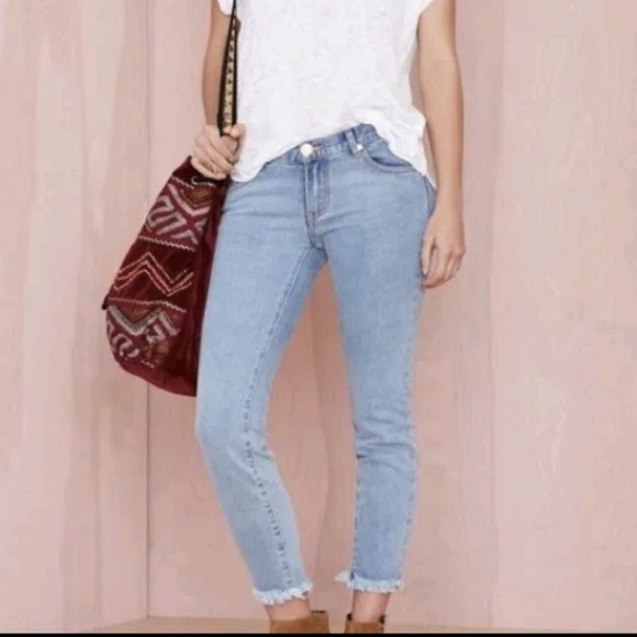 One Teaspoon Skinny Jeans Iggy's Revolver Cropped Frayed Hem Size 22 nwt - Picture 1 of 8